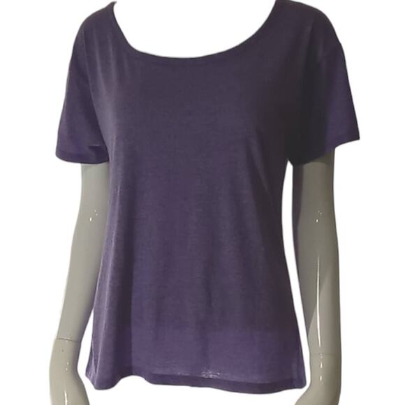 SUPER SOFT PURPLE SCOOP NECK T-SHIRT SIZE XS - Picture 1 of 3